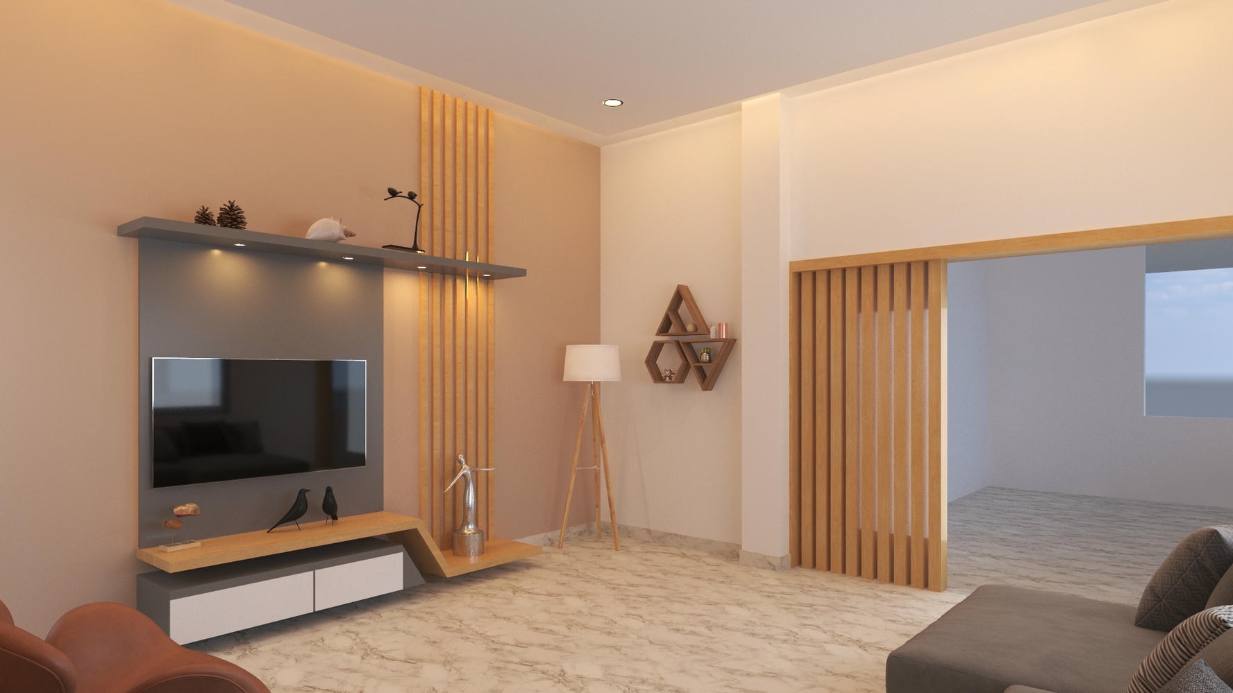 Contemporary living room interior